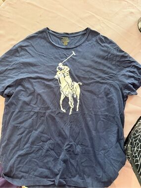 Polo by Ralph Lauren Navy Short Sleeve Tee with White Polo Player Graphic